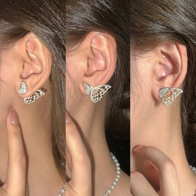 Zircon Pearl Butterfly Earrings