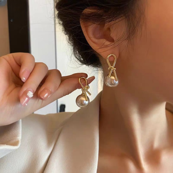 Grey Pearl Clip-On Earrings