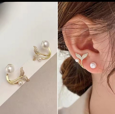 Fishtail Pearl Stud Earrings